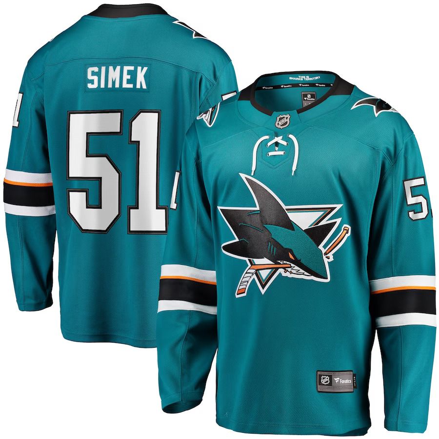 Men San Jose Sharks #51 Radim Simek Fanatics Branded Home Breakaway Player NHL Jersey